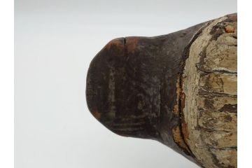 つぶらな瞳が可愛らしい木製デコイ2羽セット(鴨、つがい、置物、置き物、模型、ディスプレイ、インテリア)(R-061888)