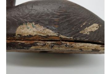 つぶらな瞳が可愛らしい木製デコイ2羽セット(鴨、つがい、置物、置き物、模型、ディスプレイ、インテリア)(R-061888)