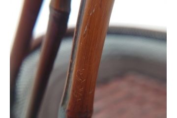 竹旬斎　在銘　竹細工　使い込むほどに深みが出る美しい編み目の竹花籠(花入れ、花器、竹編、竹工芸、竹籠)(R-061889)