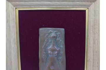 彫刻家　木内克　エーゲ海に捧ぐ　気品あふれる造形美のブロンズ・レリーフ(タトウ箱付き、裸婦像)(R-061890)