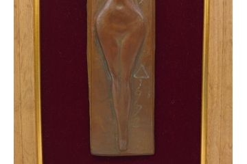 彫刻家　木内克　エーゲ海に捧ぐ　気品あふれる造形美のブロンズ・レリーフ(タトウ箱付き、裸婦像)(R-061890)