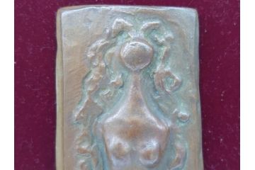 彫刻家　木内克　エーゲ海に捧ぐ　気品あふれる造形美のブロンズ・レリーフ(タトウ箱付き、裸婦像)(R-061890)