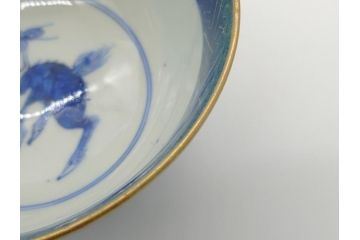 明治期　色絵　麒麟・獅子の図　特別感を演出する彩り豊かな蓋付き茶碗2点セット(蓋碗、和食器)(R-061892)