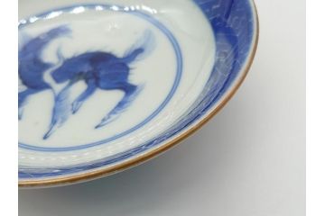 明治期　色絵　麒麟・獅子の図　特別感を演出する彩り豊かな蓋付き茶碗2点セット(蓋碗、和食器)(R-061893)
