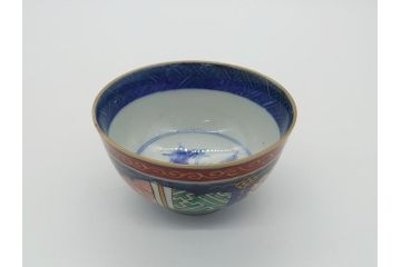 明治期　色絵　麒麟・獅子の図　特別感を演出する彩り豊かな蓋付き茶碗3点セット(蓋碗、和食器)(R-061894)