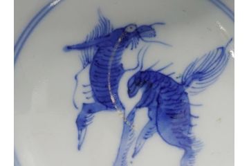 明治期　色絵　麒麟・獅子の図　特別感を演出する彩り豊かな蓋付き茶碗3点セット(蓋碗、和食器)(R-061894)
