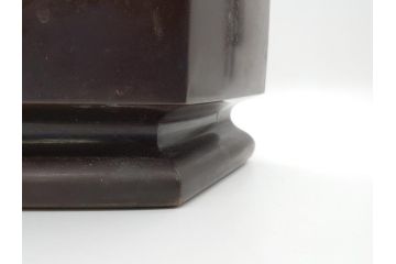 明治〜大正　六角　使い込むほどに味の出る古銅火鉢1対(手あぶり、鉢カバー、茶道具)(R-061898)