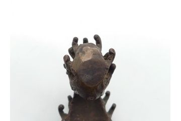 希少　江戸〜明治　金工師　松逢斎鋳　古銅　鳳凰　三足　使い込むほどに深みが増す水盤(花器、薄端)(R-061900)