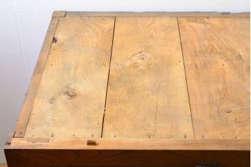 和製アンティーク 漆塗り 前面欅(ケヤキ)材 上質な空間を演出する六尺サイズの収納箪笥サイドボード(夜具箪笥、水屋箪笥、布団箪笥、引き出し、サイドチェスト)(R-061909)