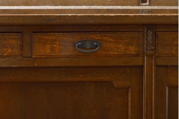和製アンティーク　激レア!　昭和中期　幅3メートルの特大キャビネット(書棚、本棚、収納棚)(R-061917)