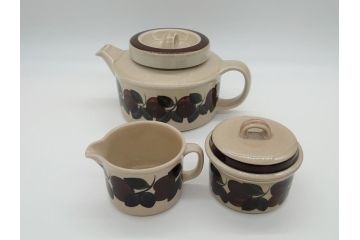 ARABIA FINLAND　Ruija(ルイージャ)　Ulla Procope(ウラ・プロコッペ)　優しさと温かみある絵付けが印象的なティーポット&クリーマー&シュガーポット(アラビア、フィンランド、Sモデル、ミルクジャグ、北欧食器)(R-061926)
