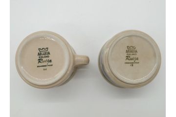 ARABIA FINLAND　Ruija(ルイージャ)　Ulla Procope(ウラ・プロコッペ)　優しさと温かみある絵付けが印象的なティーポット&クリーマー&シュガーポット(アラビア、フィンランド、Sモデル、ミルクジャグ、北欧食器)(R-061926)