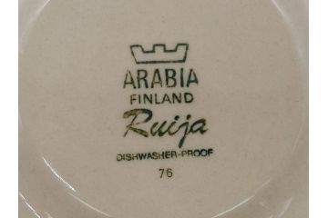 ARABIA FINLAND　Ruija(ルイージャ)　Ulla Procope(ウラ・プロコッペ)　優しさと温かみある絵付けが印象的なカップ&ソーサー2客セット(アラビア、フィンランド、Sモデル、北欧食器、C&S)(R-061929)