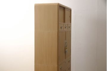 中古　最高級　伝統工芸士　中山昌二作　かくし付き　凛とした佇まいが気品を感じさせる加茂総桐箪笥(大丸、四方丸、桐たんす、着物箪笥、衣装タンス、和タンス)(定価約240万)(R-061956)