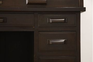 和製アンティーク　ナラ材　重厚感のある佇まいが魅力的なロールトップデスク(ワークデスク、机、在宅ワーク、在宅用)(R-061961)