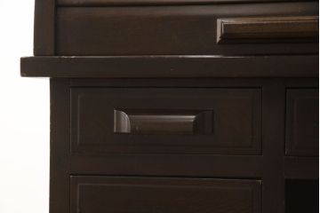 和製アンティーク　ナラ材　重厚感のある佇まいが魅力的なロールトップデスク(ワークデスク、机、在宅ワーク、在宅用)(R-061961)