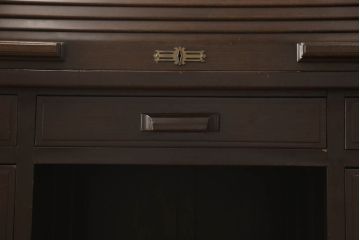 和製アンティーク　ナラ材　重厚感のある佇まいが魅力的なロールトップデスク(ワークデスク、机、在宅ワーク、在宅用)(R-061961)