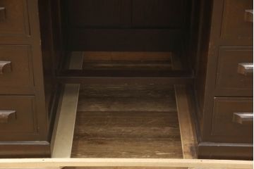 和製アンティーク　ナラ材　重厚感のある佇まいが魅力的なロールトップデスク(ワークデスク、机、在宅ワーク、在宅用)(R-061961)