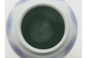 佐倉焼　上瀧勝治　葆光布染彩磁　しっとりとした味わい深さが魅力の壺(共箱付き、花瓶、花器、勝山窯、葆光磁)(R-061965)