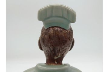 希少　中国?　古玩　青磁　唐人　人物像(人形、置物、唐物?、芭蕉扇?)(R-061967)