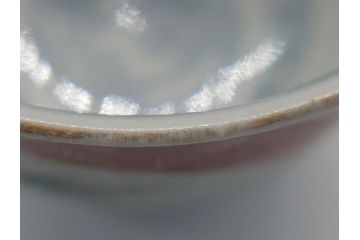 幕末〜明治　伊万里　色絵　染付　角富　牡丹文　食卓に華やかな彩りをもたらす猪口7客セット(和食器、雷紋、角冨)(R-061969)