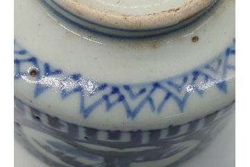 江戸期　染付　梅文　蛸唐草　職人による丁寧な絵付けに魅了される猪口(大・小)2客セット(松竹梅、和食器)(R-061970)