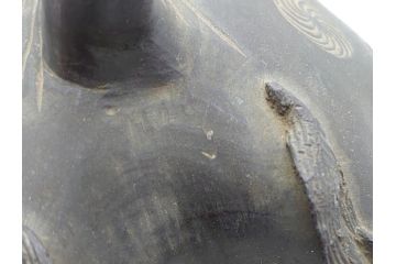 古銅　玉獅子　香炉　勇ましく異彩を放つ表情に惹きつけられる獅子の置物(中国?、仏具、インテリア、ディスプレイ)(R-061977)