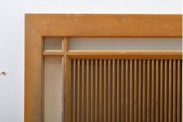 アンティーク建具　凛とした和の雰囲気漂う筬欄間2枚セット(明かり取り、明り取り)(R-061984)