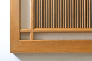 アンティーク建具　凛とした和の雰囲気漂う筬欄間2枚セット(明かり取り、明り取り)(R-061984)