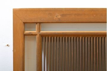アンティーク建具　凛とした和の雰囲気漂う筬欄間2枚セット(明かり取り、明り取り)(R-061984)