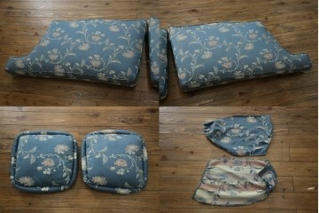 中古　DREXEL HERITAGE(ドレクセルヘリテイジ)　エレガントなデザインとクラシカルな柄が目を惹く三人掛けソファ　(R-061985)