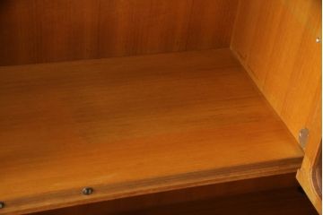 和製ビンテージ　日田工芸　マキシムシリーズ　絶版品　チーク材　ローズウッド材　北欧スタイルやナチュラルテイストのお部屋におすすめの食器棚(収納棚、戸棚、飾り棚、カップボード、キャビネット、引き出し、ヴィンテージ)(R-062004)