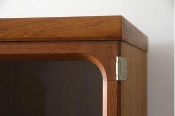 和製ビンテージ　日田工芸　マキシムシリーズ　絶版品　チーク材　ローズウッド材　北欧スタイルやナチュラルテイストのお部屋におすすめの食器棚(収納棚、戸棚、飾り棚、カップボード、キャビネット、引き出し、ヴィンテージ)(R-062004)