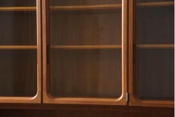 和製ビンテージ　日田工芸　マキシムシリーズ　絶版品　チーク材　ローズウッド材　北欧スタイルやナチュラルテイストのお部屋におすすめの食器棚(収納棚、戸棚、飾り棚、カップボード、キャビネット、引き出し、ヴィンテージ)(R-062004)