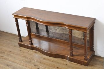 中古　DREXEL HERITAGE(ドレクセルヘリテイジ)　希少モデル!!ミラー入りで奥行が広く見えるコンソールテーブル(サイドボード、シェルフ、オープンラック、ディスプレイラック)(R-062008)