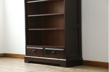 中古　北海道民芸家具　ブックケースリメイク　和洋どちらのお部屋にも馴染むオープンラック　(R-062011)