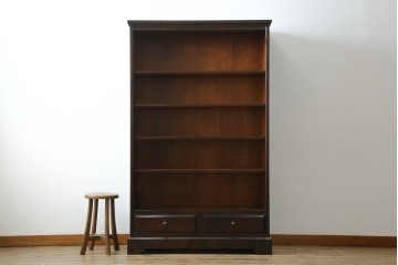 中古　北海道民芸家具　ブックケースリメイク　和洋どちらのお部屋にも馴染むオープンラック　(R-062011)