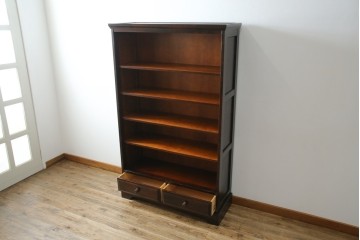 中古　北海道民芸家具　ブックケースリメイク　和洋どちらのお部屋にも馴染むオープンラック　(R-062011)