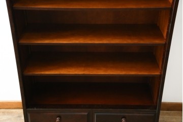 中古　北海道民芸家具　ブックケースリメイク　和洋どちらのお部屋にも馴染むオープンラック　(R-062011)