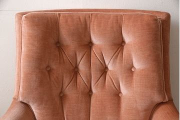 中古　美品　DREXEL HERITAGE(ドレクセルヘリテイジ)　可愛らしい色合いと上品な佇まいが魅力的なイージーチェア&オットマンセット(1人掛けソファ、1Pソファ、アームチェア、フットスツール)(R-062015)