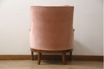 中古　美品　DREXEL HERITAGE(ドレクセルヘリテイジ)　可愛らしい色合いと上品な佇まいが魅力的なイージーチェア&オットマンセット(1人掛けソファ、1Pソファ、アームチェア、フットスツール)(R-062015)