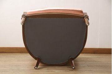 中古　美品　DREXEL HERITAGE(ドレクセルヘリテイジ)　可愛らしい色合いと上品な佇まいが魅力的なイージーチェア&オットマンセット(1人掛けソファ、1Pソファ、アームチェア、フットスツール)(R-062015)