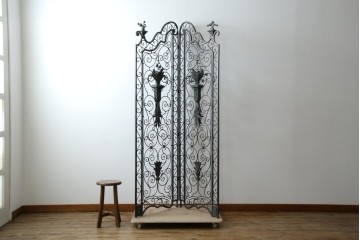 中古　美品　イギリス製　MAITLAND-SMITH(メートランドスミス)　ヨーロピアンクラシックなデザインがお洒落なパーテーション(間仕切り、衝立て、つい立て)(定価約50万円)(R-062017)