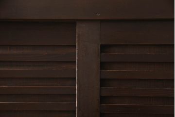 和製アンティーク　明治期　檜(ヒノキ)材　横桟引き戸の美濃帳場箪笥(収納棚、戸棚、時代箪笥、和タンス)(R-062018)