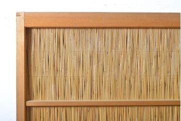 中古　民芸家具　上品な和の雰囲気を高める御簾戸2枚セット(戸、簀戸、葭戸、夏障子、夏戸、葦戸、引き戸)(R-062027)