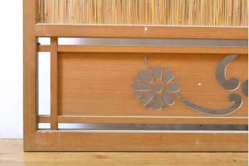 中古　民芸家具　上品な和の雰囲気を高める御簾戸2枚セット(戸、簀戸、葭戸、夏障子、夏戸、葦戸、引き戸)(R-062027)
