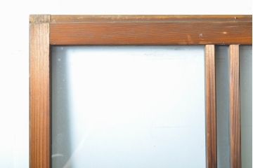 アンティーク建具　ゆらゆらガラス　昭和レトロな雰囲気漂うガラス戸4枚セット(格子戸、引き戸)(R-062028)