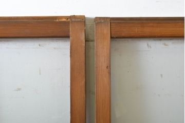 アンティーク建具　ゆらゆらガラス　昭和レトロな雰囲気漂うガラス戸4枚セット(格子戸、引き戸)(R-062028)