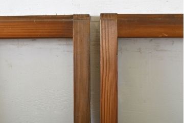 アンティーク建具　ゆらゆらガラス　昭和レトロな雰囲気漂うガラス戸4枚セット(格子戸、引き戸)(R-062028)