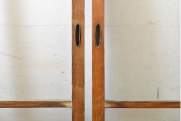 アンティーク建具　ゆらゆらガラス　昭和レトロな雰囲気漂うガラス戸4枚セット(格子戸、引き戸)(R-062028)
